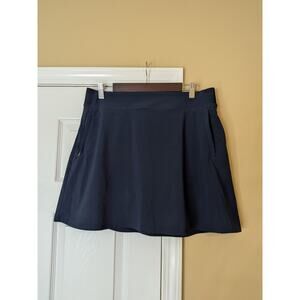 Athleta Athletic Skort- Size 12- Navy Tennis Golf Skirt- Built in Shorts Preppy